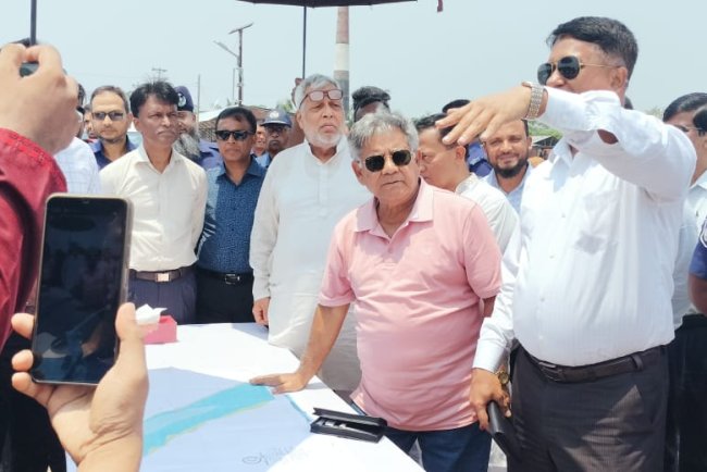 বরিশাল হিজলা তে দুই উপদেষ্টার লঞ্চঘাট পরিদর্শন