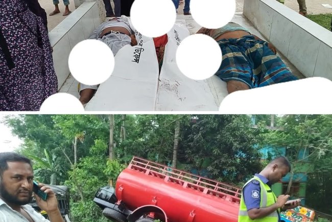 খুলনার ডুমুরিয়ায় মাহিন্দ্রা ও তেলবাহী ট্যাংক লরির মুখোমুখি সংঘর্ষে