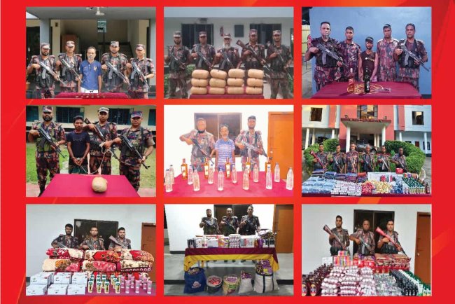 যশোরে জুন মাসে ১২ জন আসামীসহ ৭ কোটি ২৬ লক্ষ টাকার চোরাচালান জব্দ